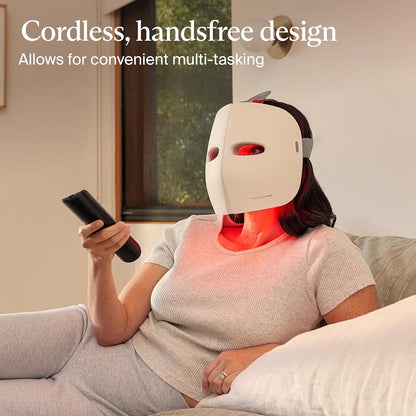 Mask by Therabody - LED Light Therapy Skincare Face Mask with Vibrating Massage - Blue & Red Light Therapy and Facial Massager for Wrinkles, Skin Tightening & Dark Spots - FSA Eligible
