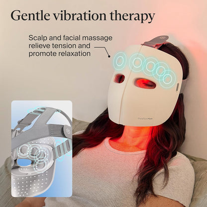 Mask by Therabody - LED Light Therapy Skincare Face Mask with Vibrating Massage - Blue & Red Light Therapy and Facial Massager for Wrinkles, Skin Tightening & Dark Spots - FSA Eligible