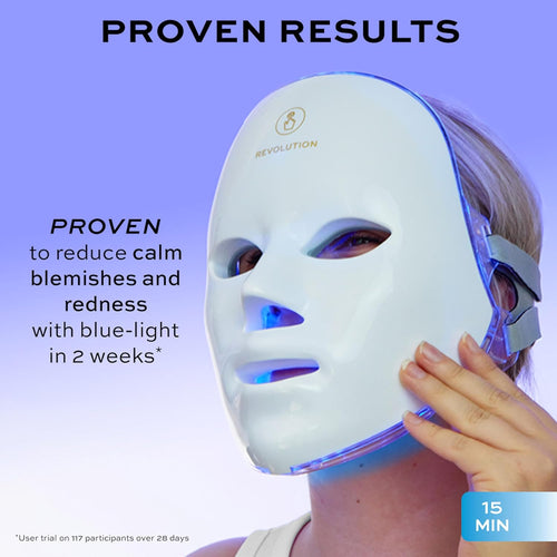 Miracle LED Face Mask, Red & Blue Skincare Light Therapy, 90 Bulbs, Anti-Ageing & Improves Skin Texture, for Radiant Glowing Skin